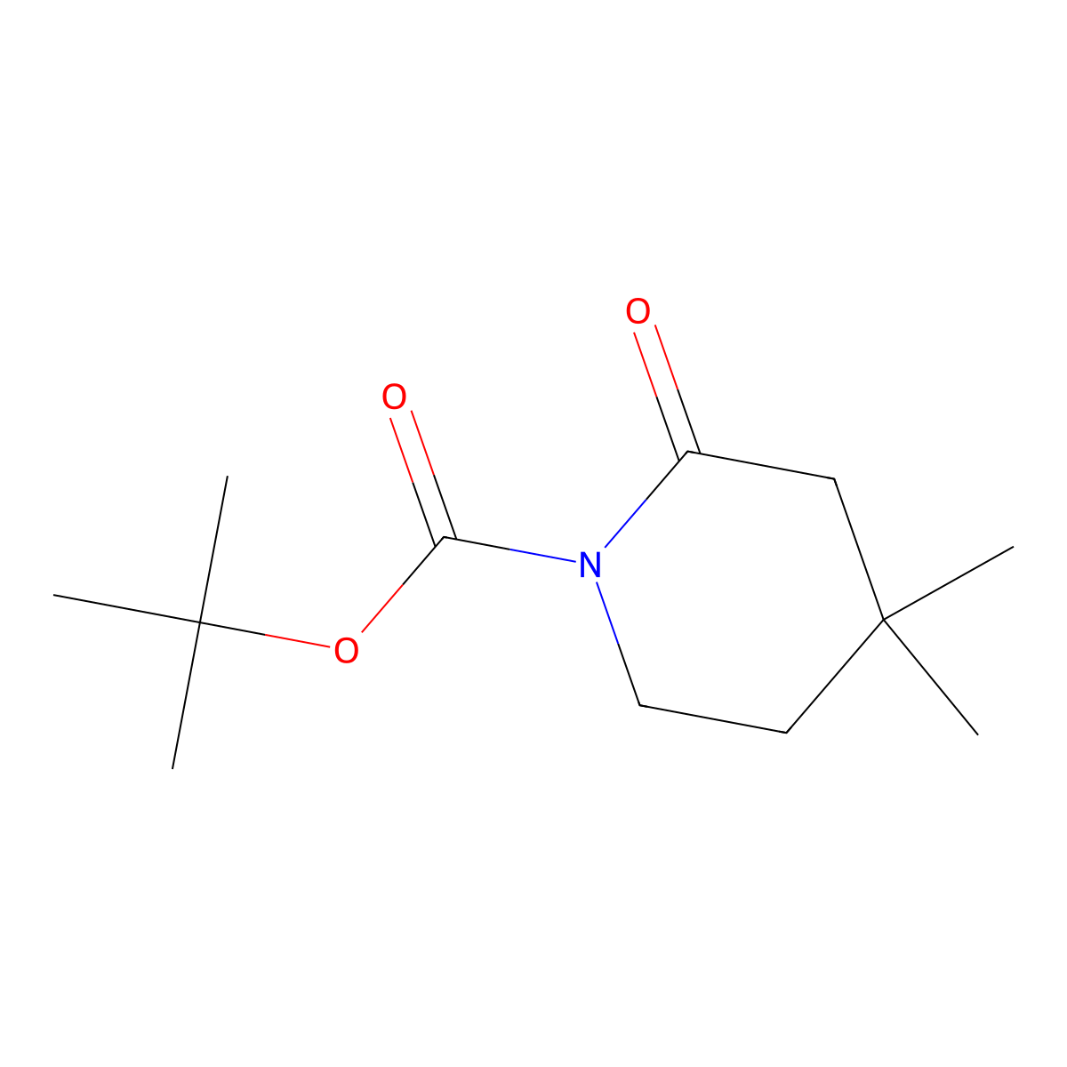 Tert-butyl 4,4-dimethyl-2-oxopiperidine-1-carboxylate molecular structure, CAS 1644668-12-1