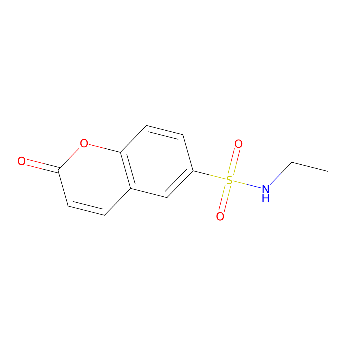N-ethyl-2-oxo-2H-chromene-6-sulfonamide molecular structure, CAS 164471-04-9