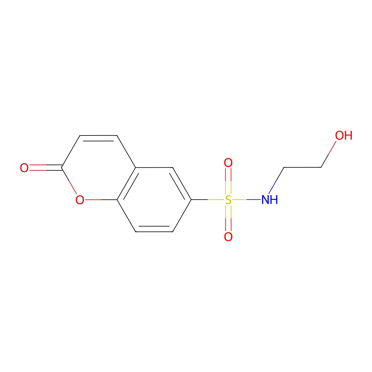 N-(2-hydroxyethyl)-2-oxo-2H-chromene-6-sulfonamide molecular structure, CAS 164471-05-0