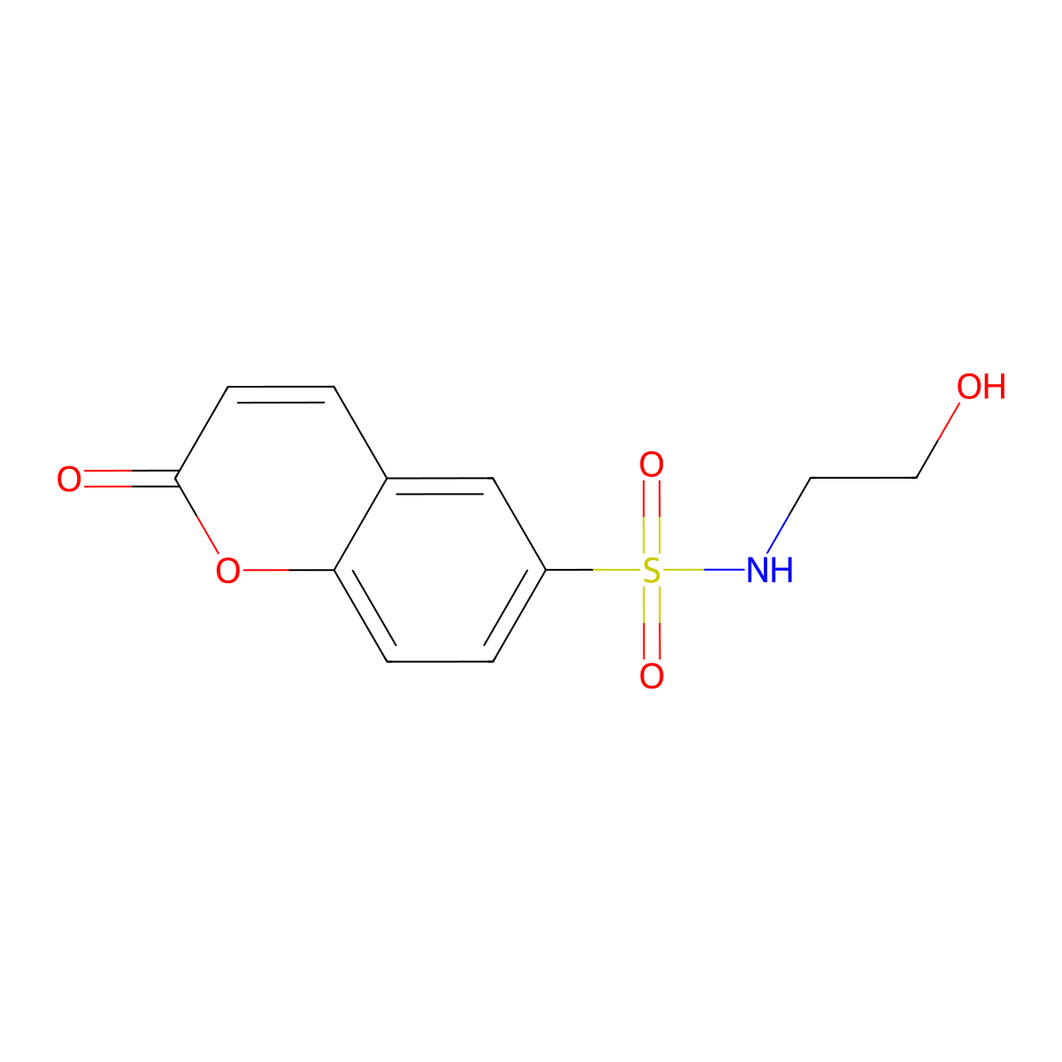 N-(2-hydroxyethyl)-2-oxo-2H-chromene-6-sulfonamide molecular structure, CAS 164471-05-0
