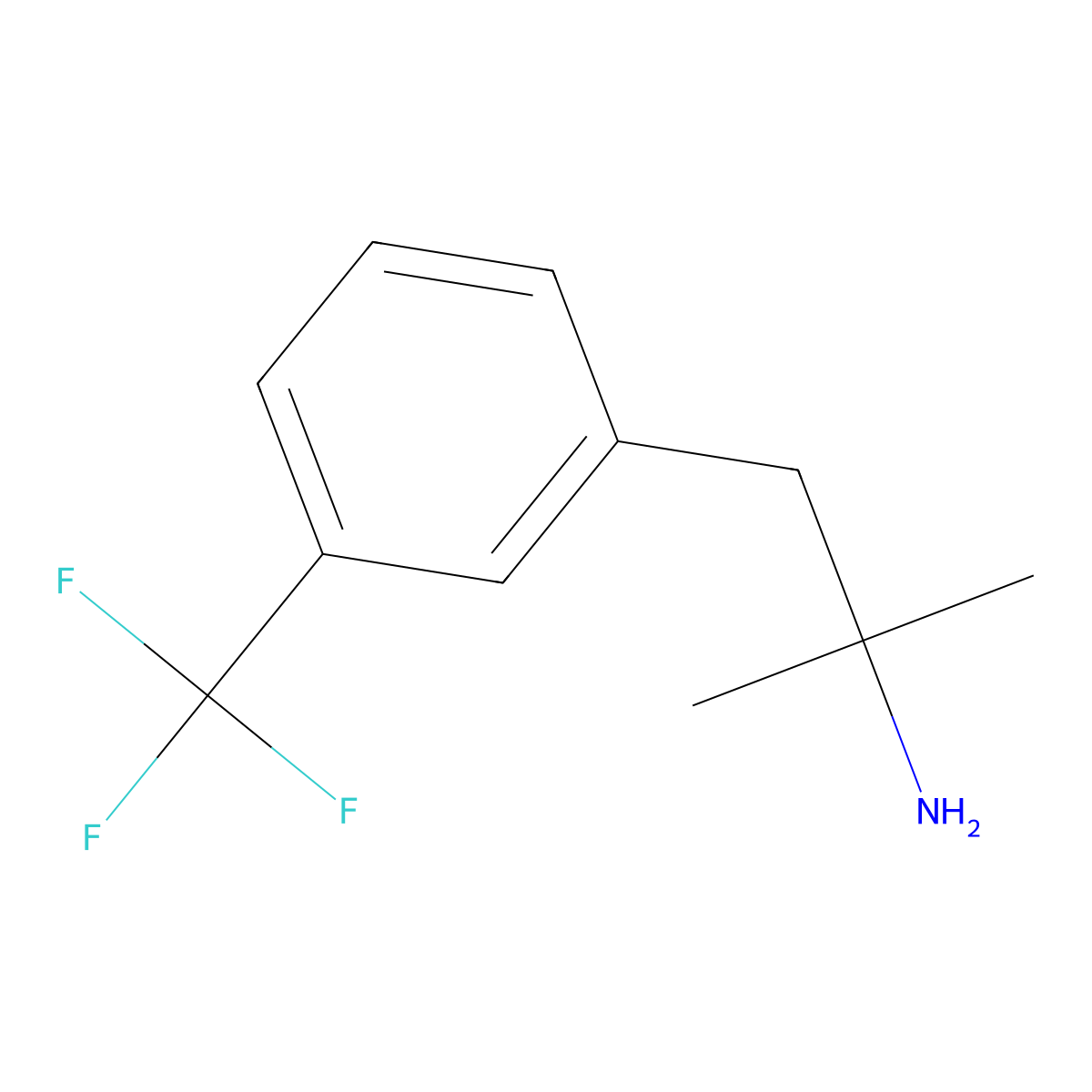 Phenethylamine, alpha,alpha-dimethyl-m-trifluoromethyl- molecular structure, CAS 1645-09-6