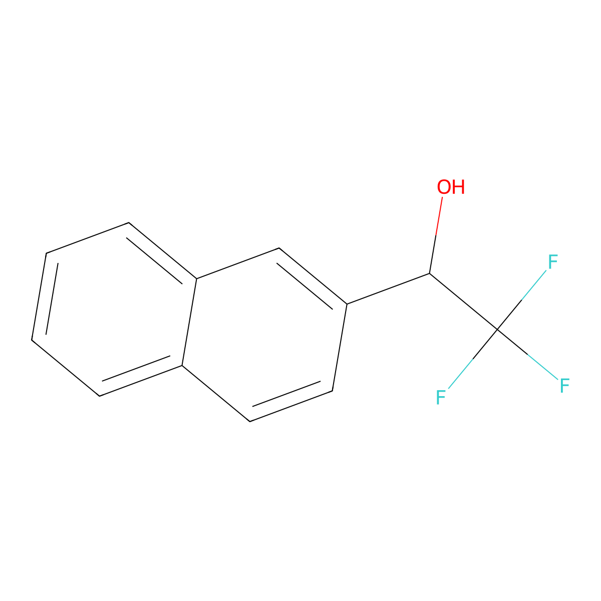 2,2,2-Trifluoro-1-(naphthalen-2-yl)ethan-1-ol molecular structure, CAS 1645-50-7