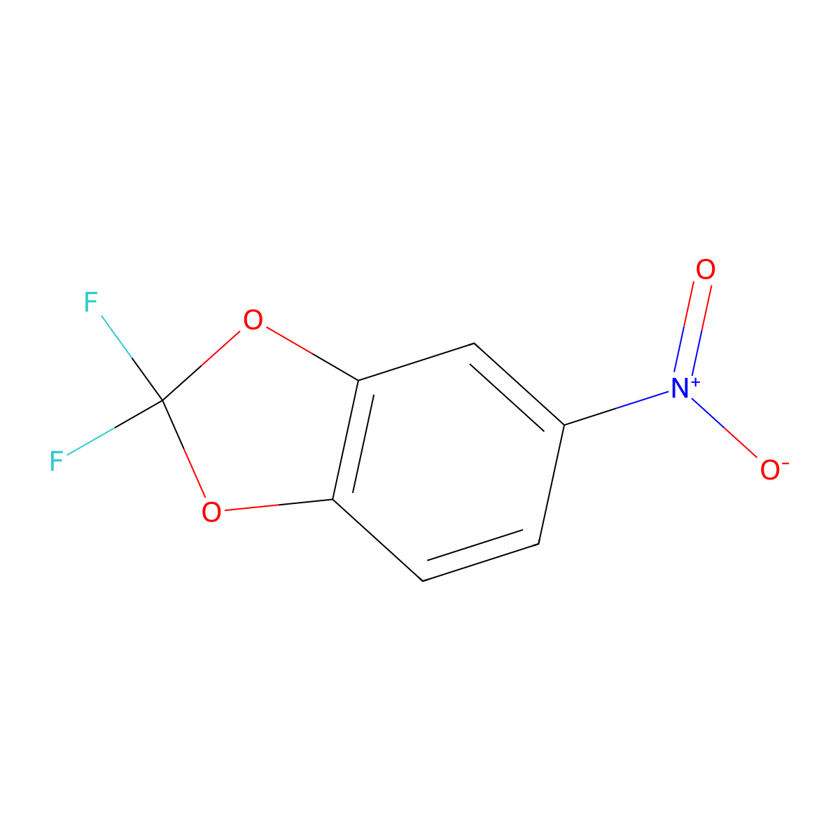 2,2-Difluoro-5-nitro-1,3-benzodioxole molecular structure, CAS 1645-96-1