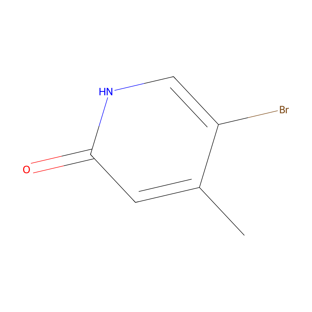 5-Bromo-2-hydroxy-4-methylpyridine molecular structure, CAS 164513-38-6