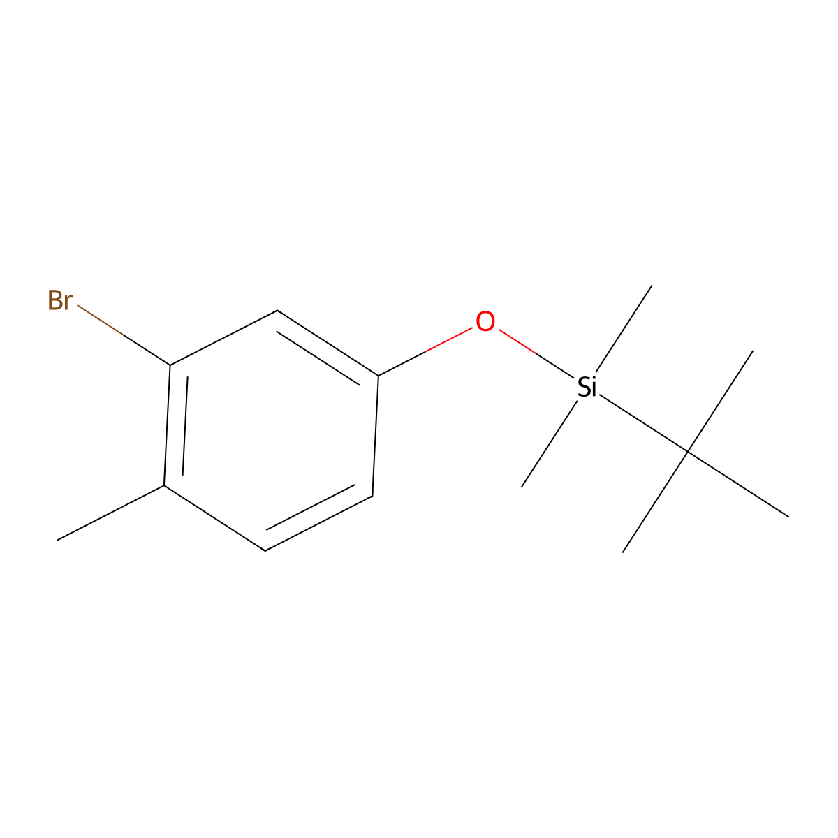 (3-Bromo-4-methylphenoxy)(tert-butyl)dimethylsilane molecular structure, CAS 164513-48-8