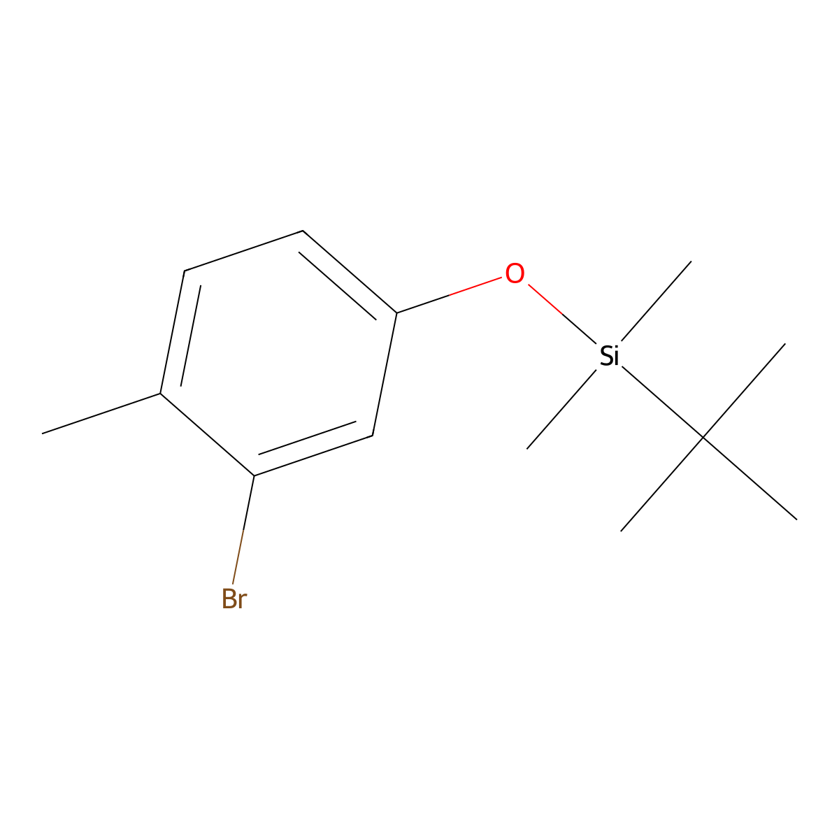 (3-Bromo-4-methylphenoxy)(tert-butyl)dimethylsilane molecular structure, CAS 164513-48-8