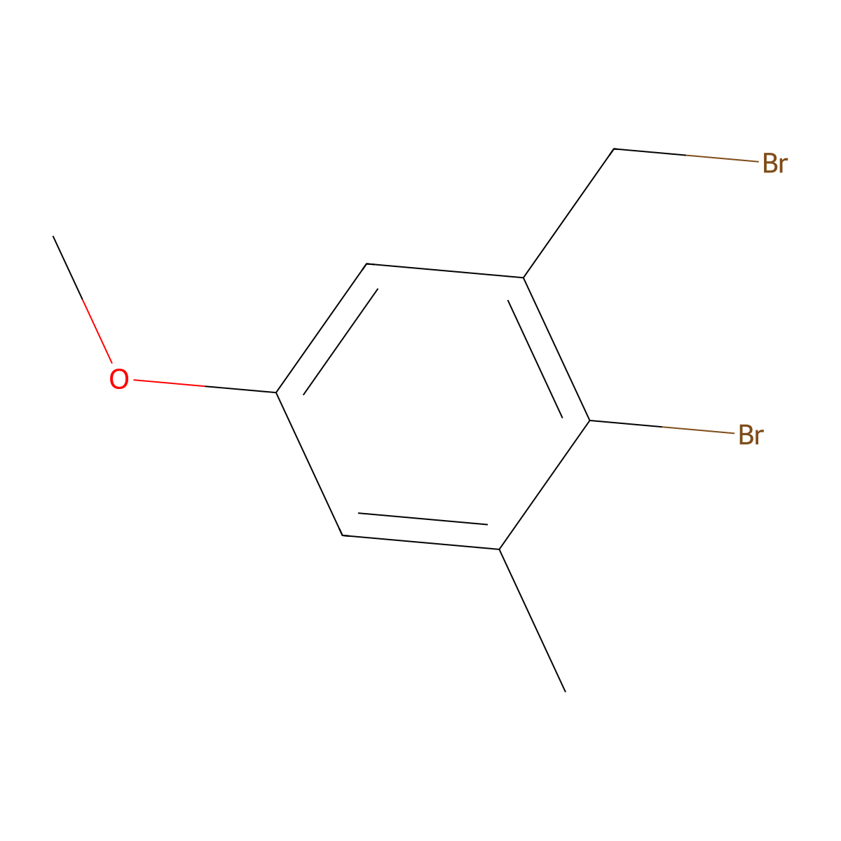 2-Bromo-1-(bromomethyl)-5-methoxy-3-methylbenzene molecular structure, CAS 164513-49-9