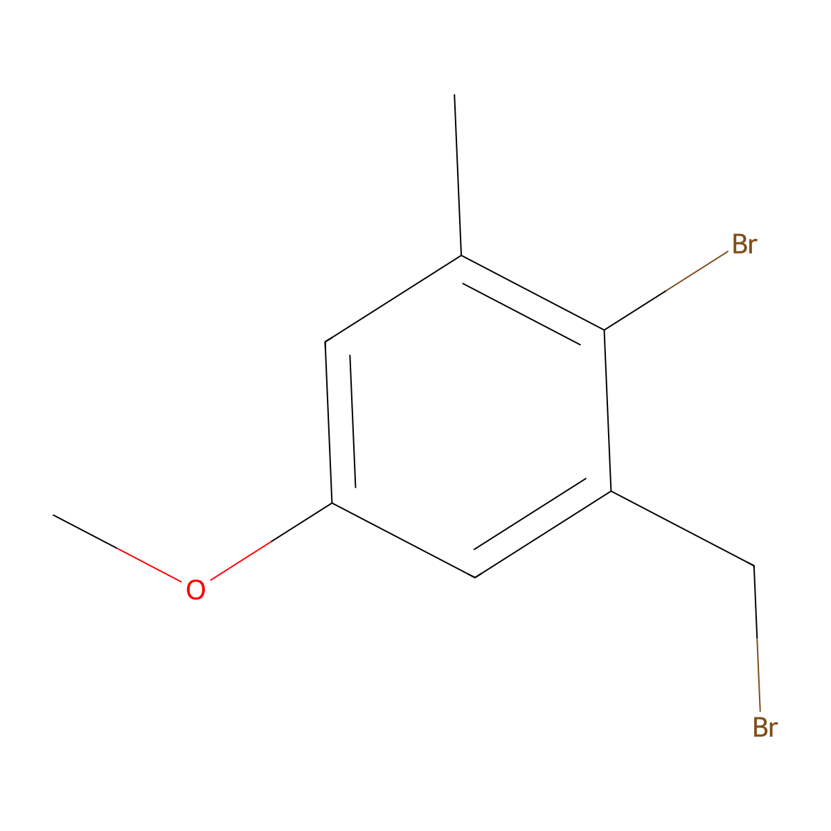 2-Bromo-1-(bromomethyl)-5-methoxy-3-methylbenzene molecular structure, CAS 164513-49-9