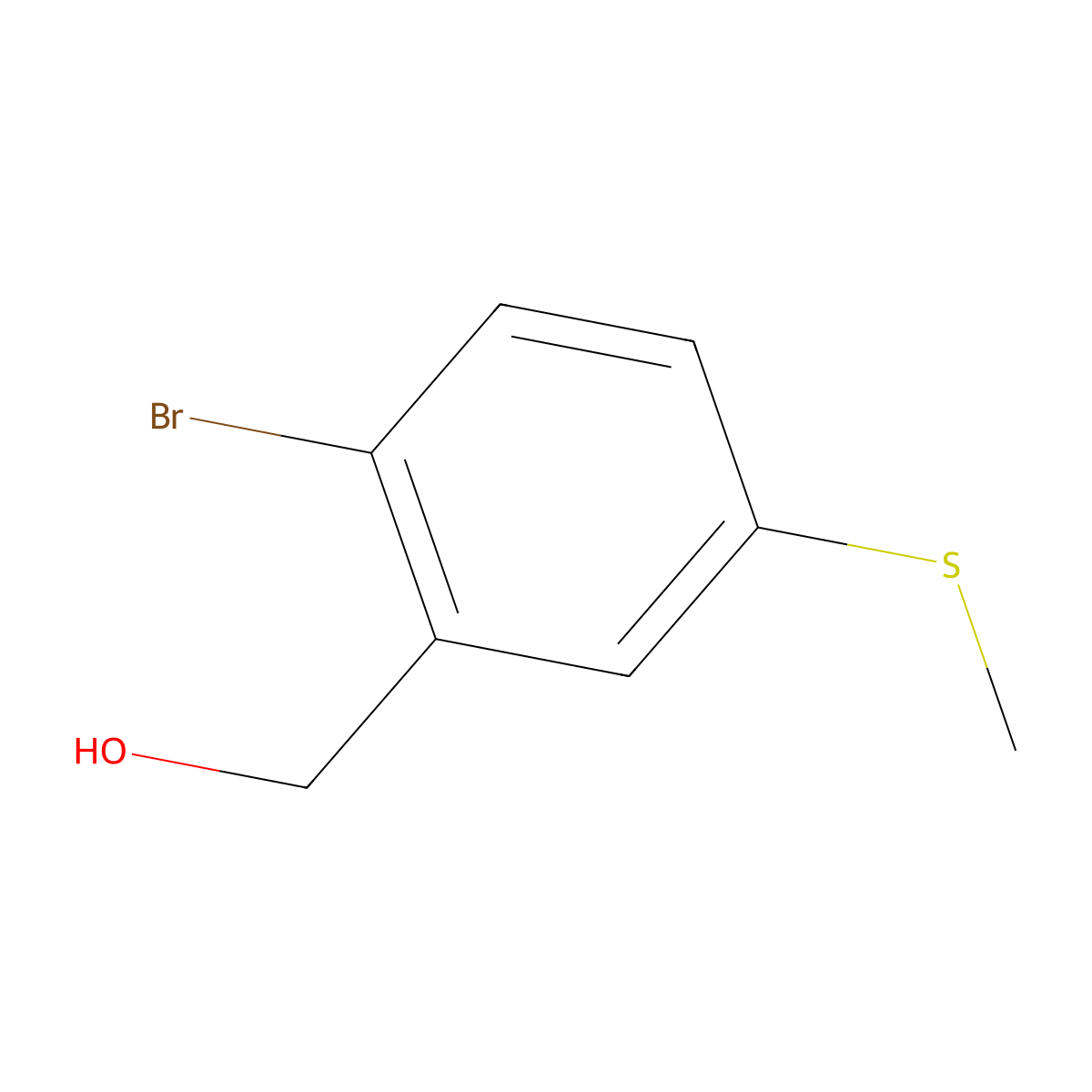 2-Bromo-5-(methylthio)benzenemethanol molecular structure, CAS 164513-50-2