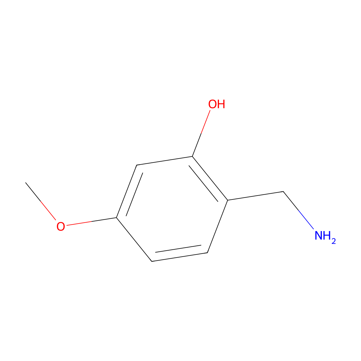 2-(Aminomethyl)-5-methoxyphenol molecular structure, CAS 164515-08-6