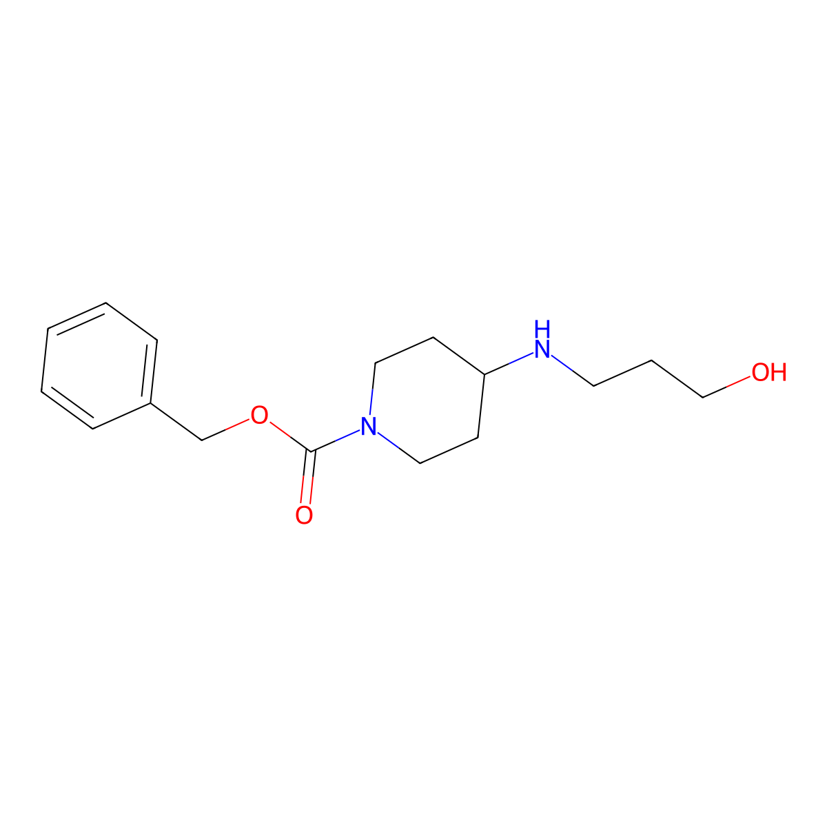 Benzyl 4-(3-hydroxypropylamino)piperidine-1-carboxylate molecular structure, CAS 164519-00-0