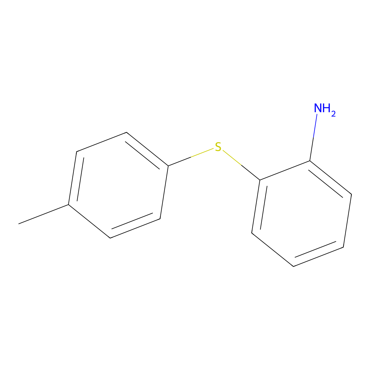 Benzenamine, 2-((4-methylphenyl)thio)- molecular structure, CAS 16452-09-8
