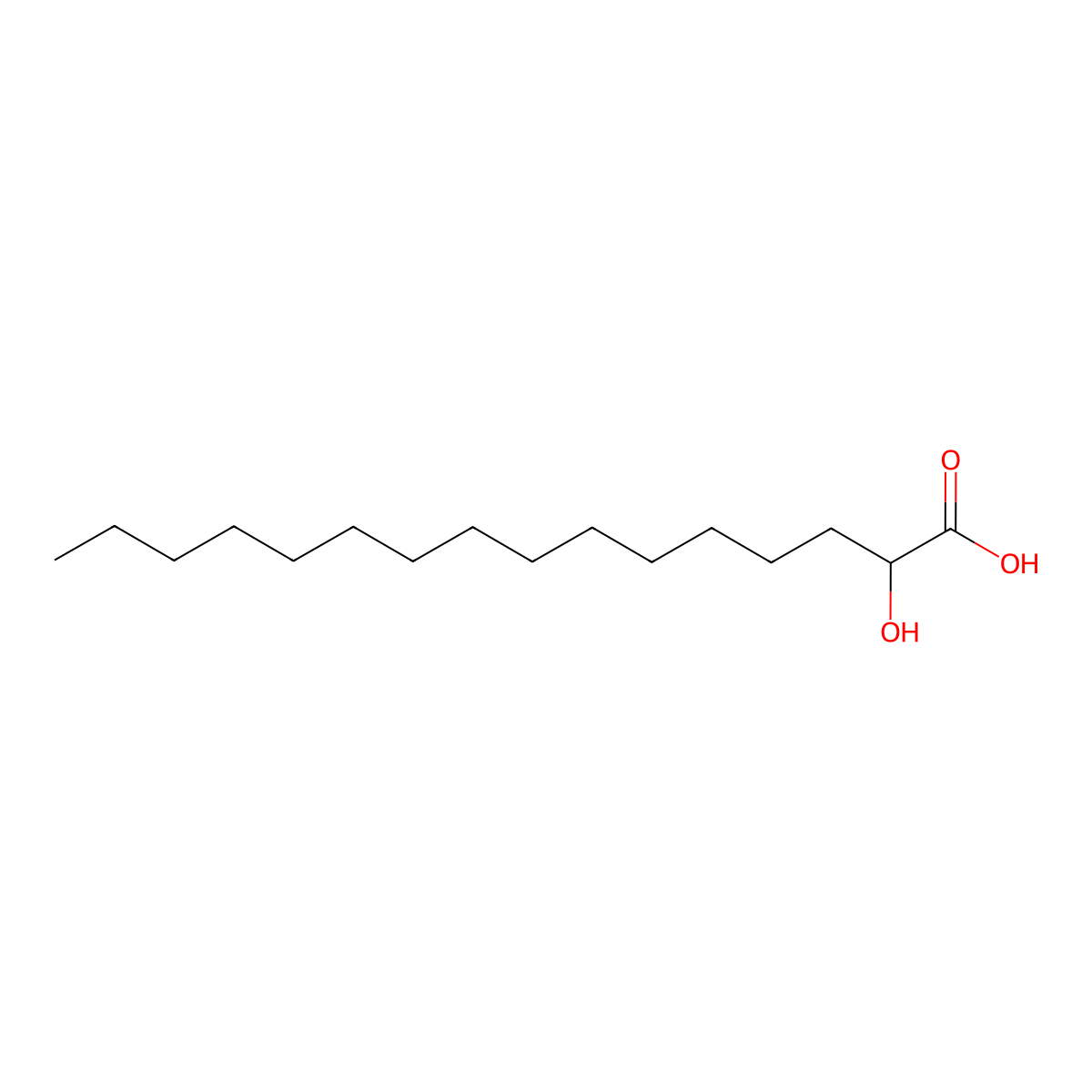 2S-hydroxypalmitic acid molecular structure, CAS 16452-52-1