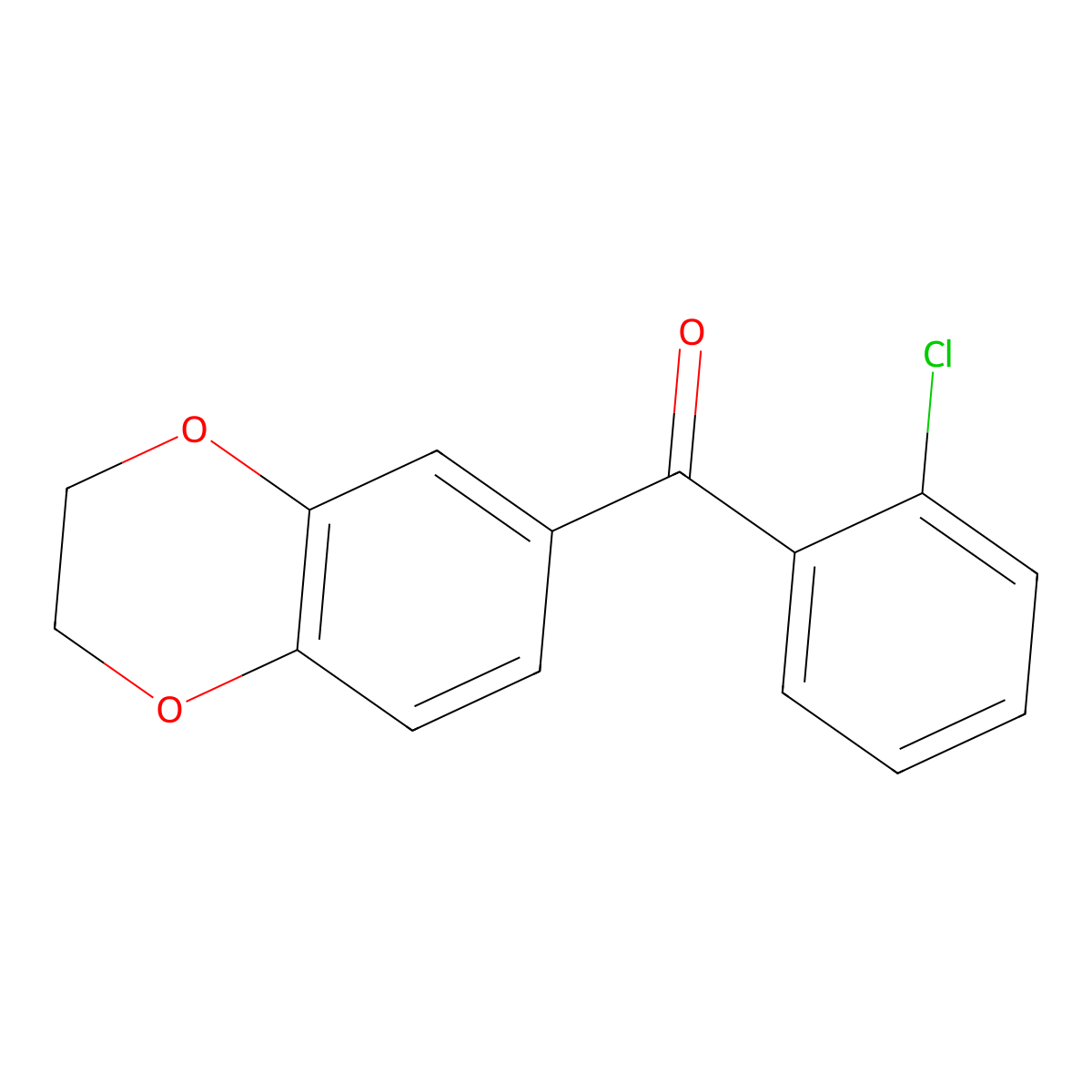 2-Chloro-3',4'-(ethylenedioxy)benzophenone molecular structure, CAS 164526-07-2