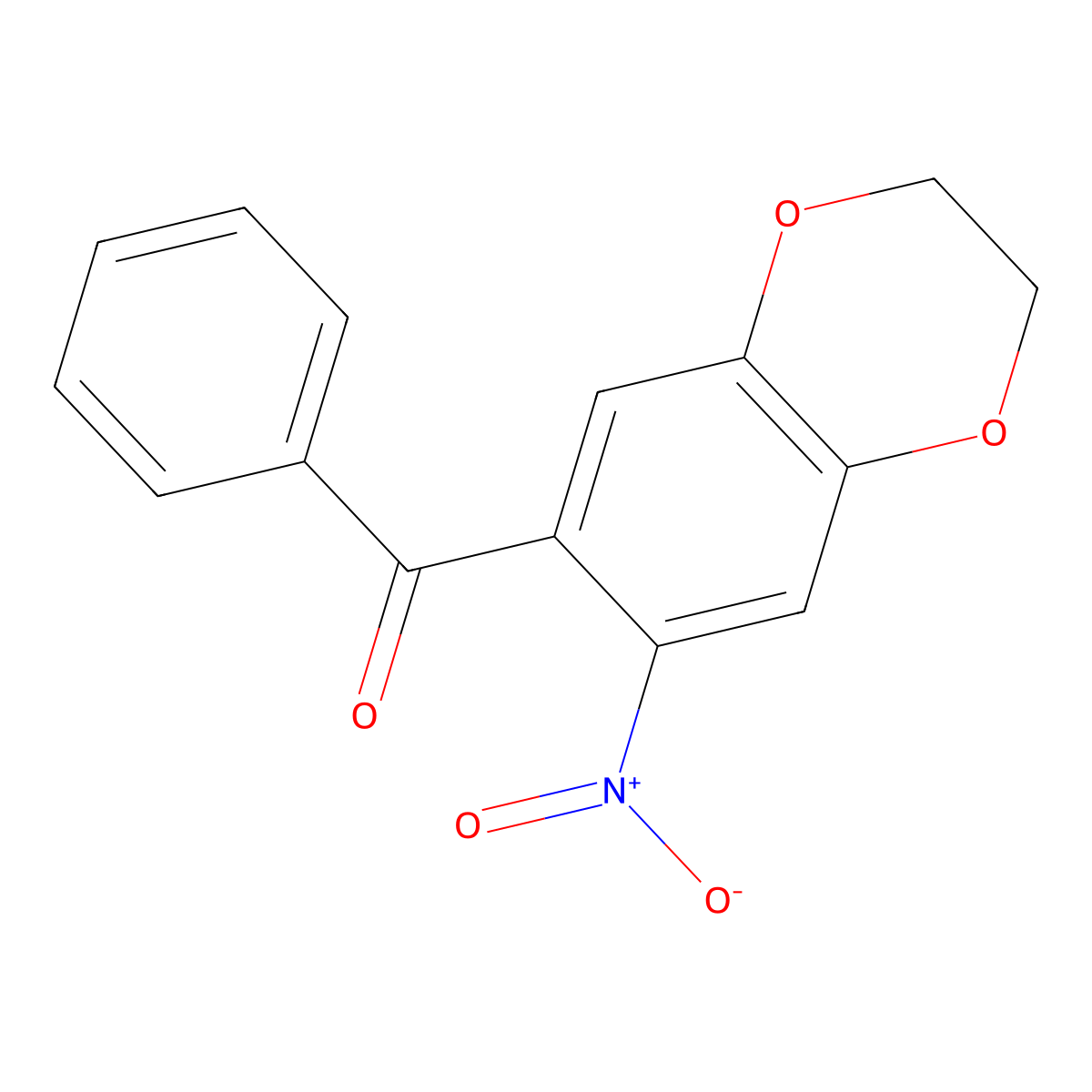 (7-Nitro-2,3-dihydro-benzo[1,4]dioxin-6-yl)-phenyl-methanone molecular structure, CAS 164526-10-7