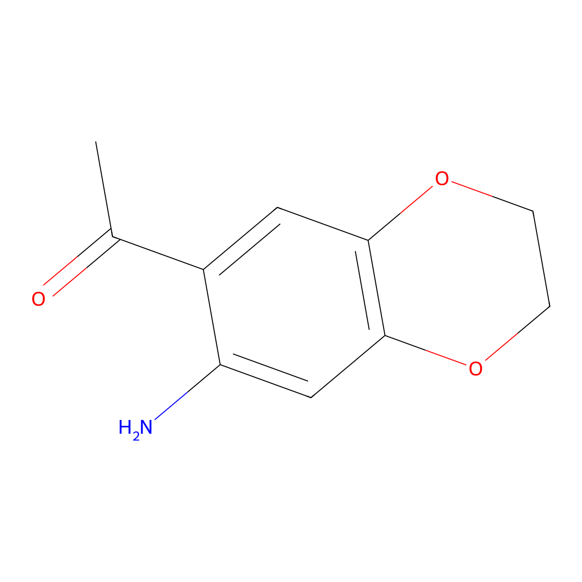1-(7-Amino-2,3-dihydro-1,4-benzodioxin-6-yl)ethan-1-one molecular structure, CAS 164526-13-0