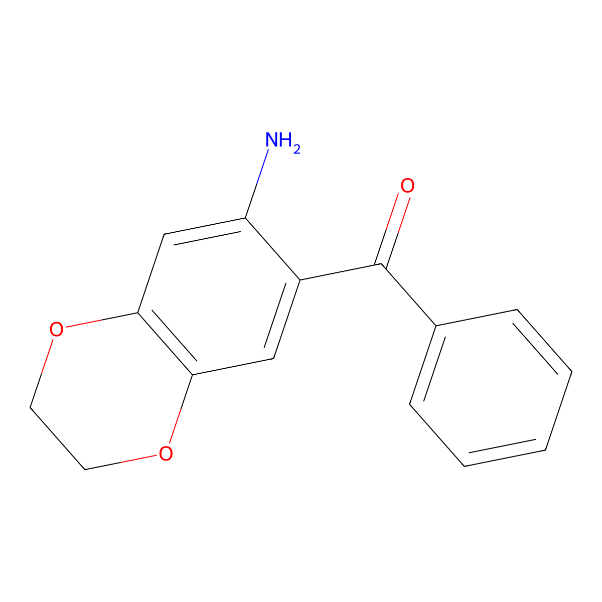 (7-Amino-2,3-dihydrobenzo[b][1,4]dioxin-6-yl)(phenyl)methanone molecular structure, CAS 164526-15-2