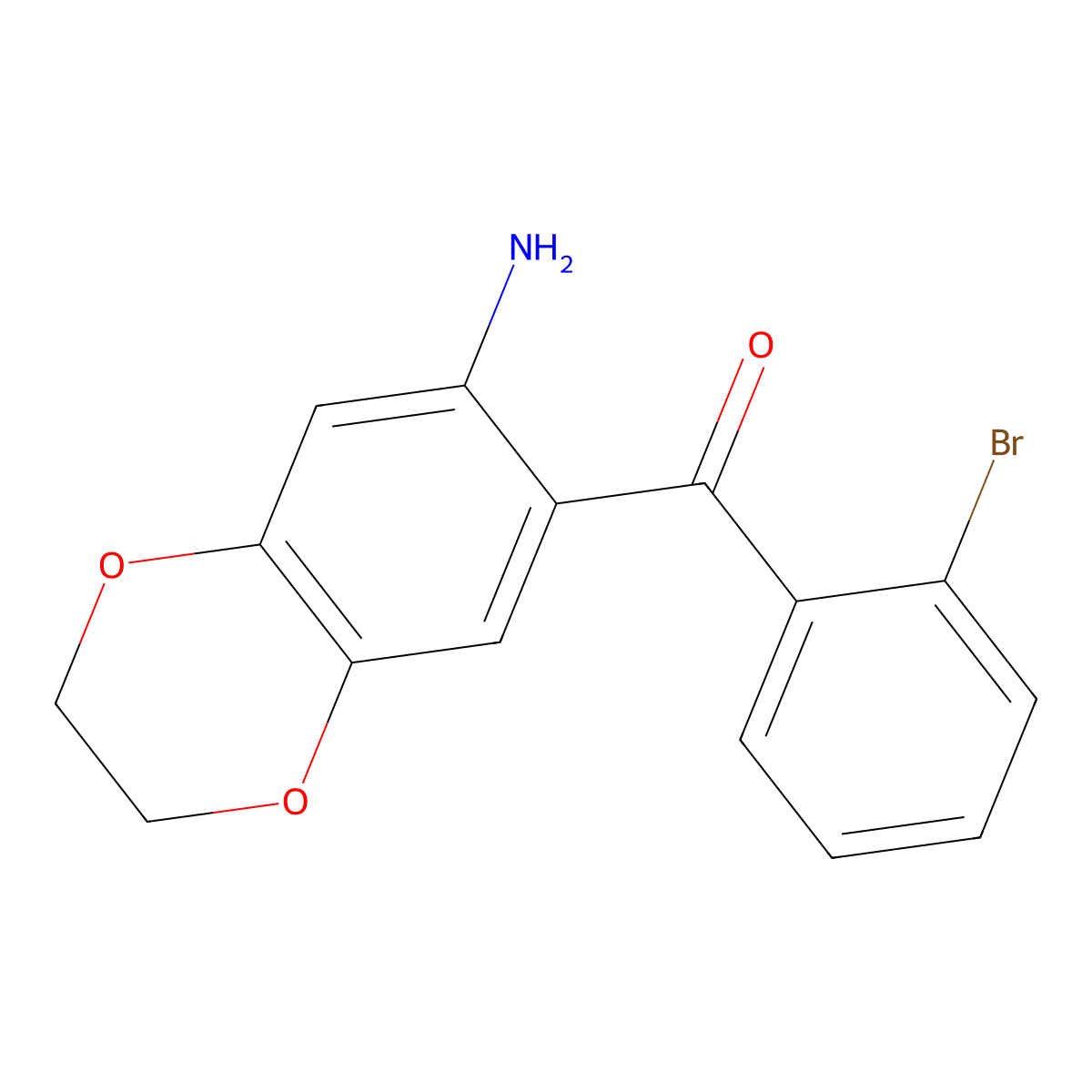 (7-Amino-2,3-dihydrobenzo[b][1,4]dioxin-6-yl)(2-bromophenyl)methanone molecular structure, CAS 164526-17-4