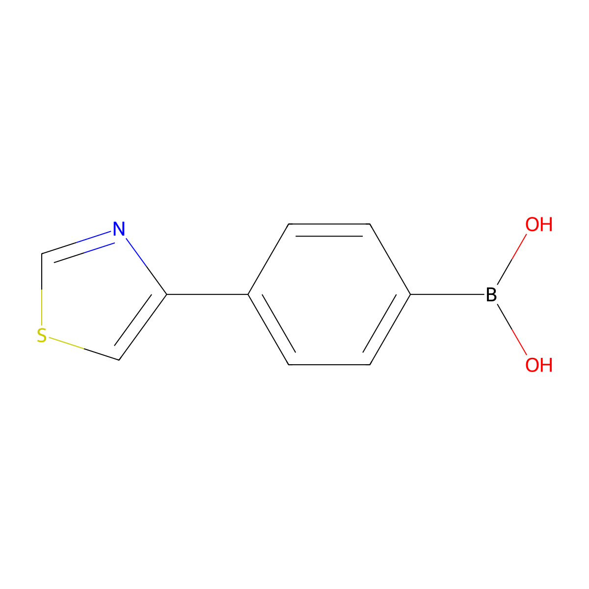4-(Thiazol-4-yl)phenylboronic acid molecular structure, CAS 1645267-41-9