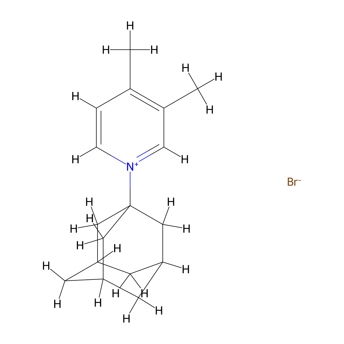 1-(1-Adamantyl)-3,4-dimethylpyridinium bromide molecular structure, CAS 1645267-56-6
