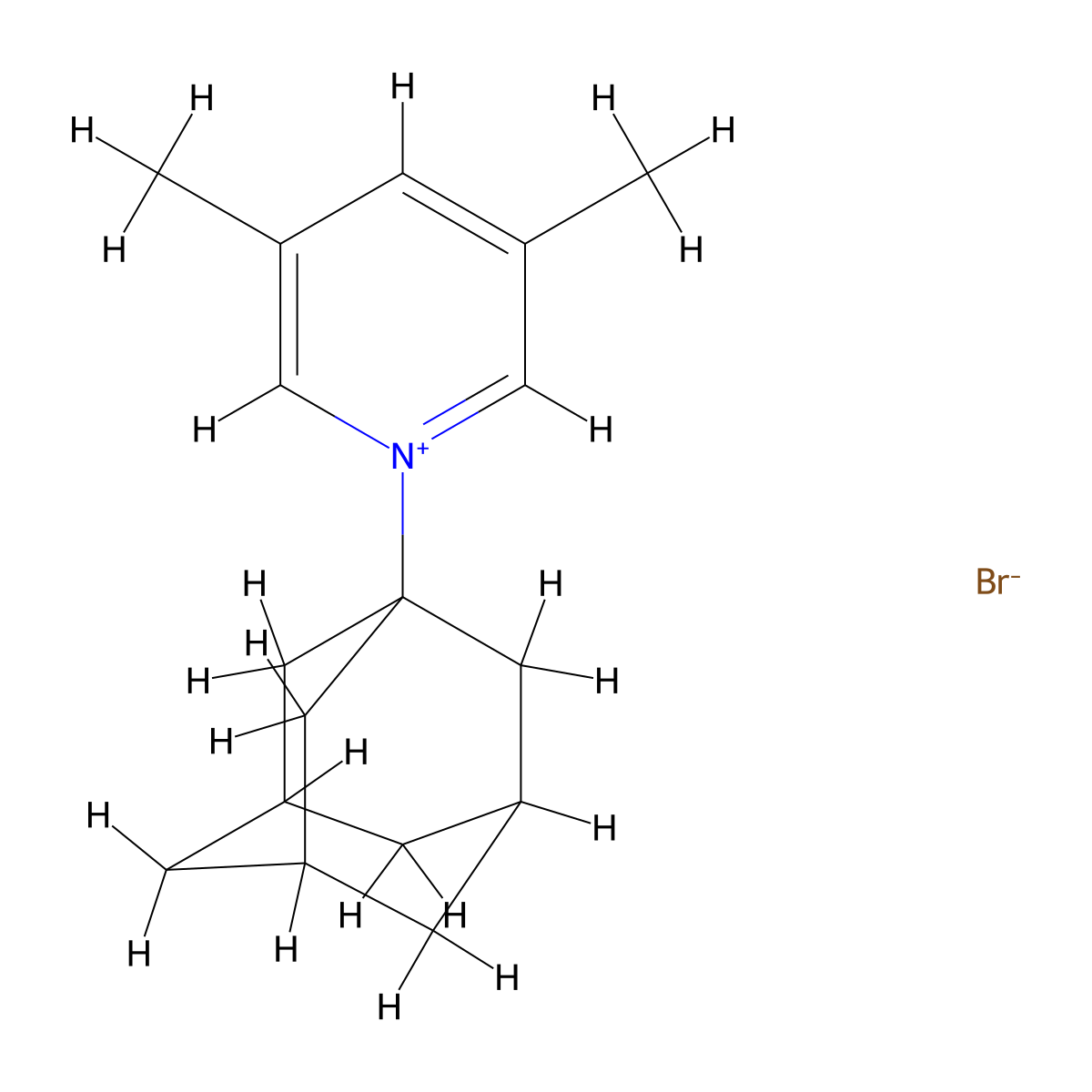 1-(1-Adamantyl)-3,5-dimethylpyridinium bromide molecular structure, CAS 1645267-57-7
