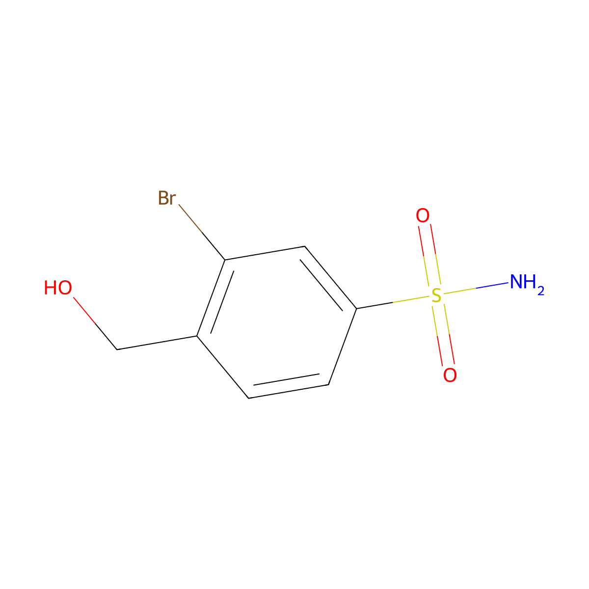 3-Bromo-4-(hydroxymethyl)benzene-1-sulfonamide molecular structure, CAS 1645275-35-9