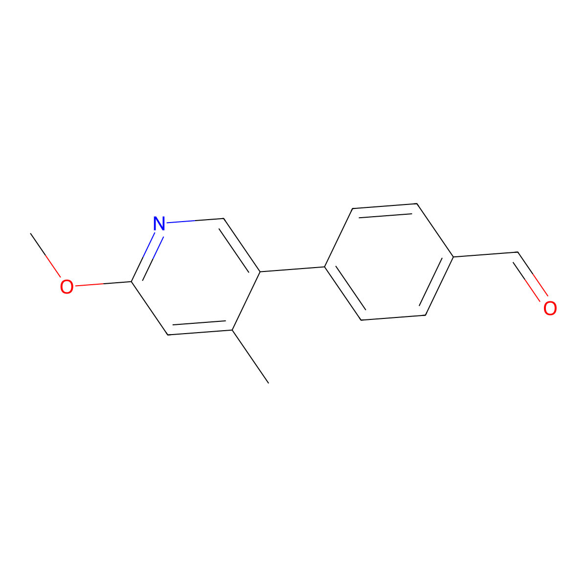 4-(6-Methoxy-4-methylpyridin-3-yl)benzaldehyde molecular structure, CAS 1645286-81-2