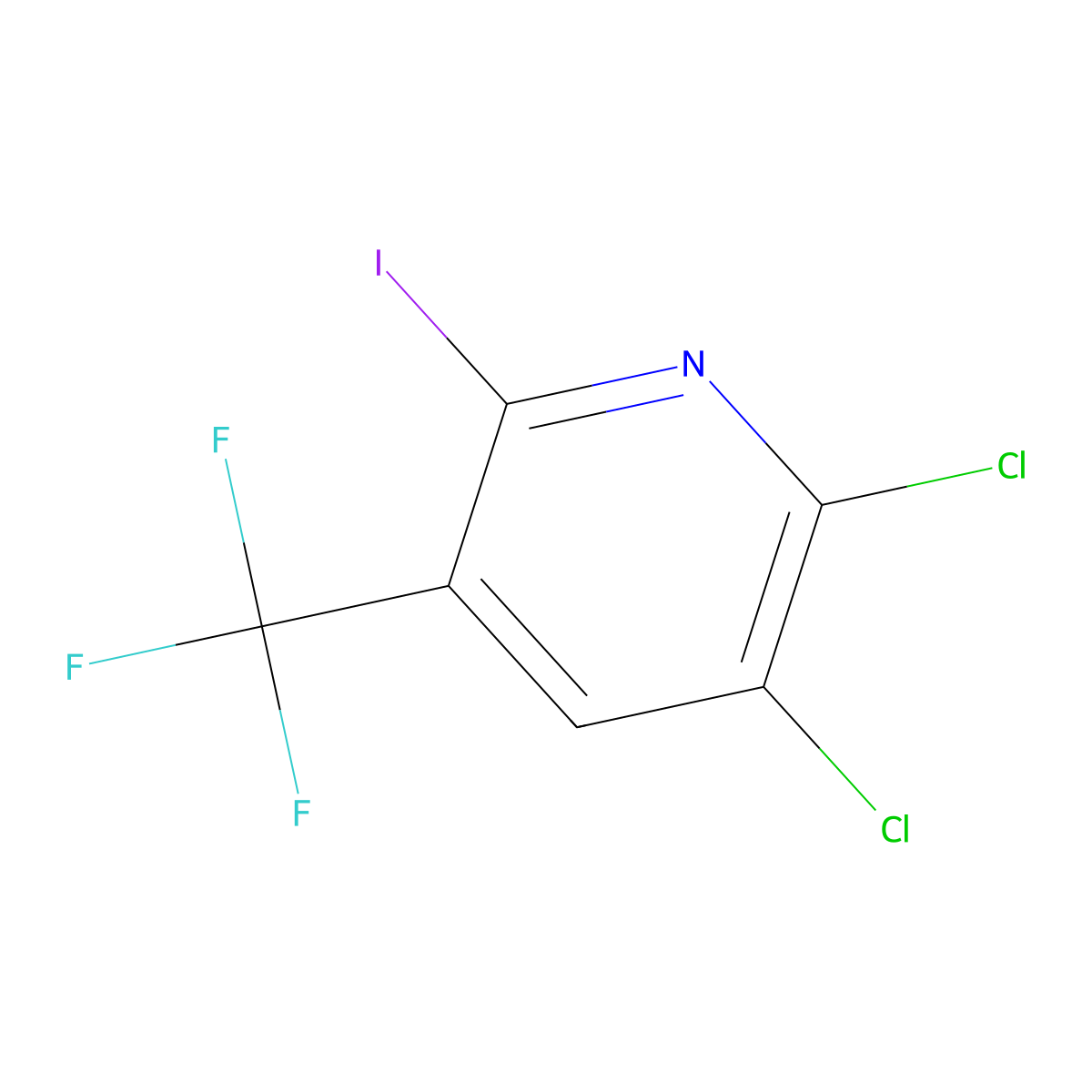 2,3-Dichloro-6-iodo-5-(trifluoromethyl)pyridine molecular structure, CAS 1645290-58-9