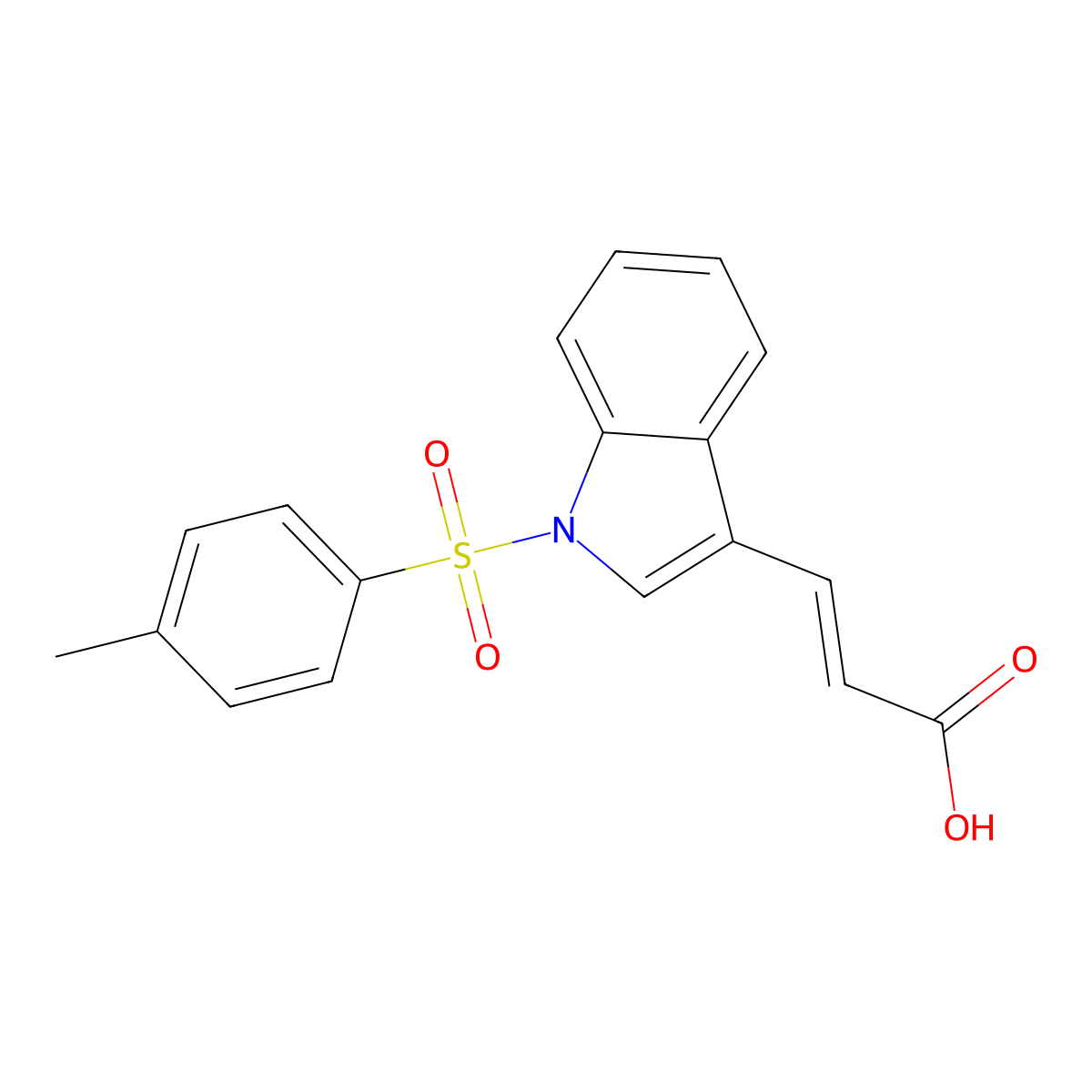 3-(1-[(4-Methylphenyl)sulfonyl]-1H-indol-3-YL)acrylic acid molecular structure, CAS 164531-22-0