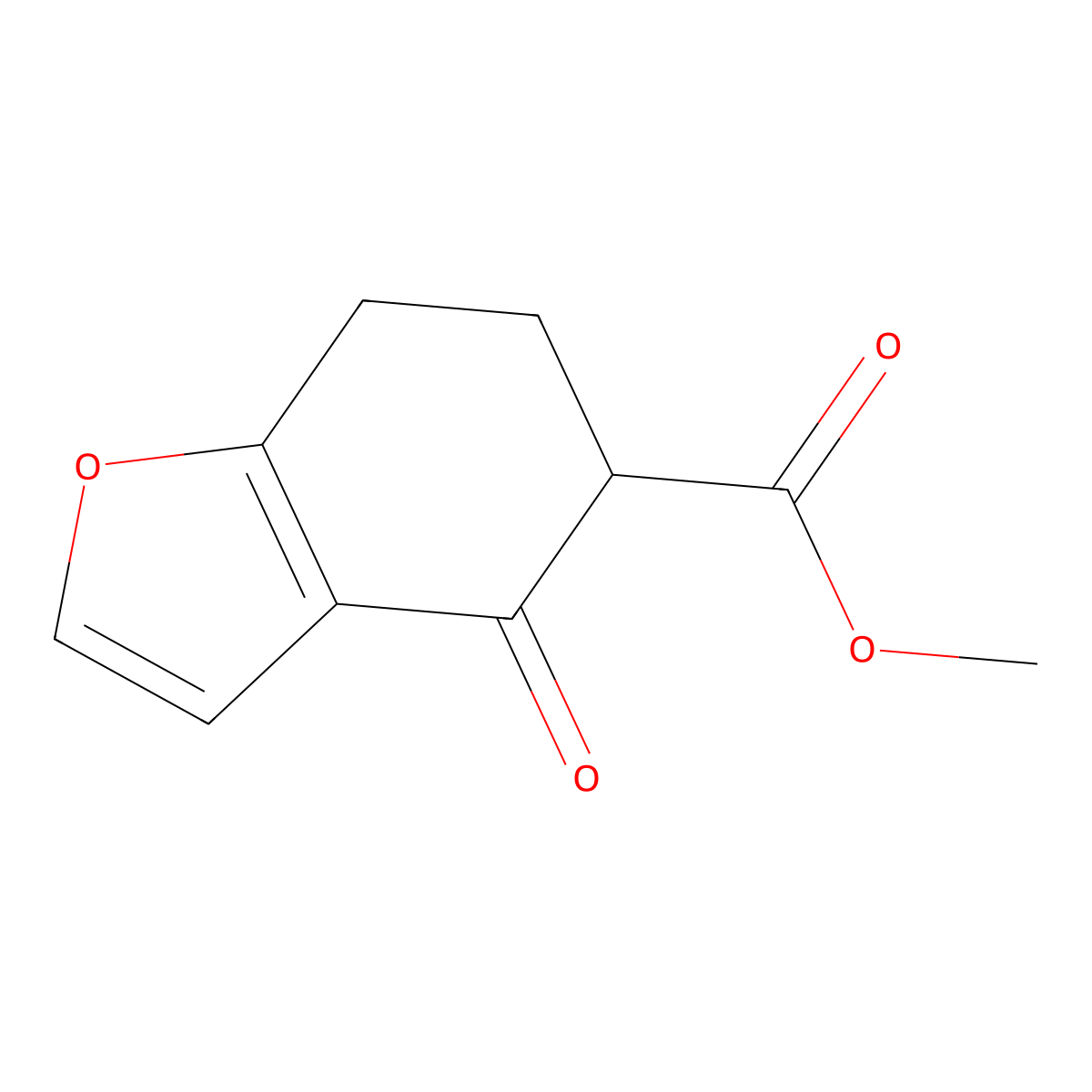Methyl 4-oxo-4,5,6,7-tetrahydrobenzofuran-5-carboxylate molecular structure, CAS 164531-75-3