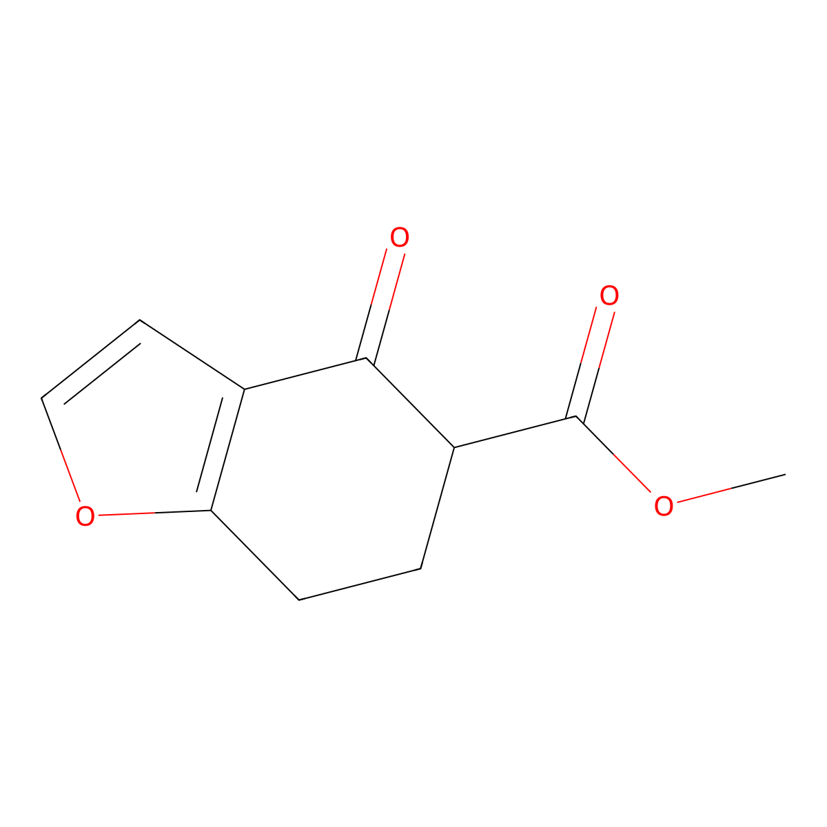 Methyl 4-oxo-4,5,6,7-tetrahydrobenzofuran-5-carboxylate molecular structure, CAS 164531-75-3