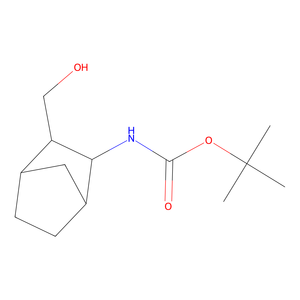 Tert-butyl N-[3-(hydroxymethyl)bicyclo[2.2.1]heptan-2-YL]carbamate molecular structure, CAS 1645410-37-2