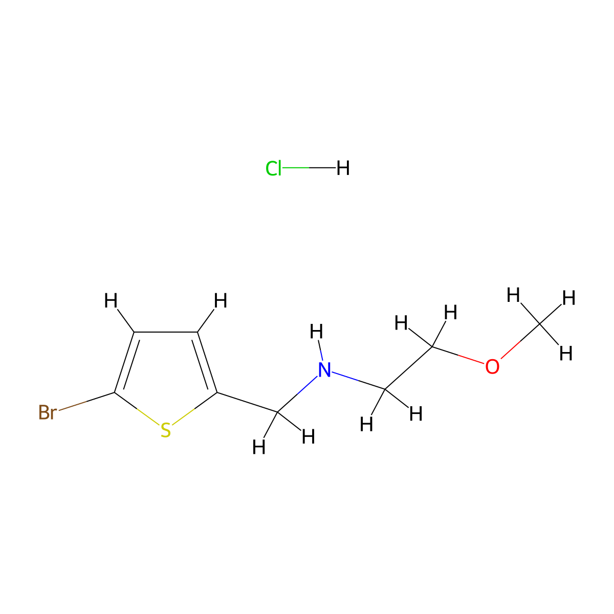 [(5-Bromothiophen-2-yl)methyl](2-methoxyethyl)amine hydrochloride molecular structure, CAS 1645414-72-7