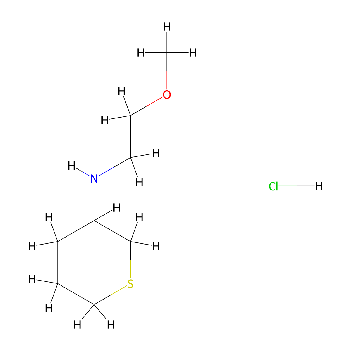 N-(2-methoxyethyl)thian-3-amine hydrochloride molecular structure, CAS 1645421-73-3