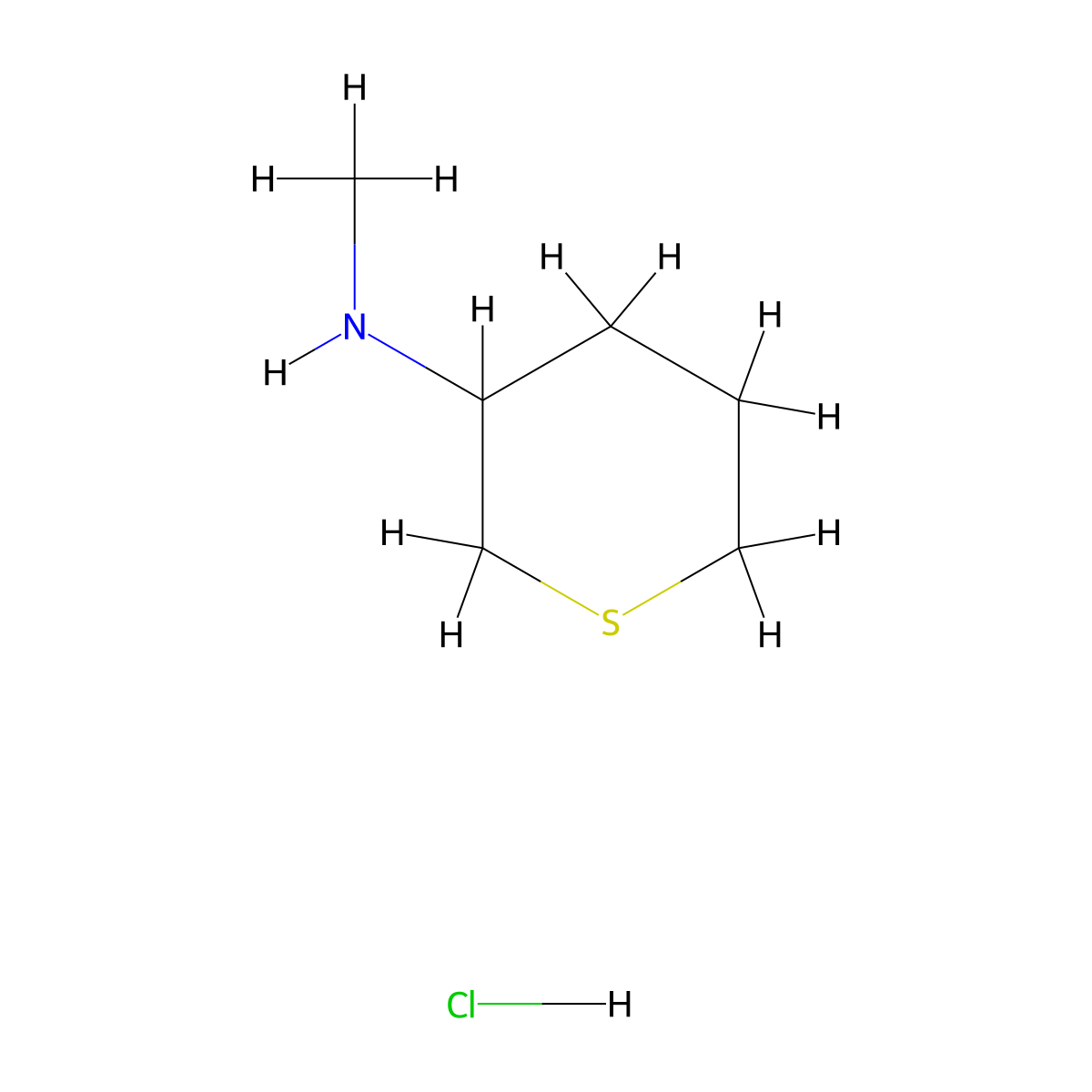 N-methylthian-3-amine hydrochloride molecular structure, CAS 1645462-88-9