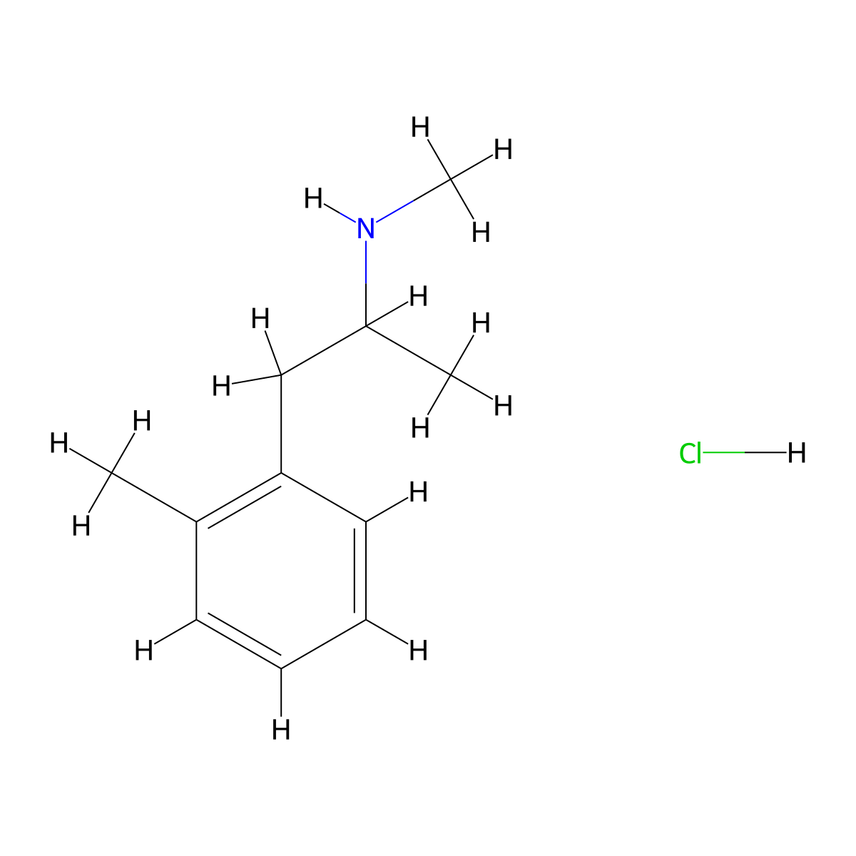 Methyl[1-(2-methylphenyl)propan-2-yl]amine hydrochloride molecular structure, CAS 1645472-48-5