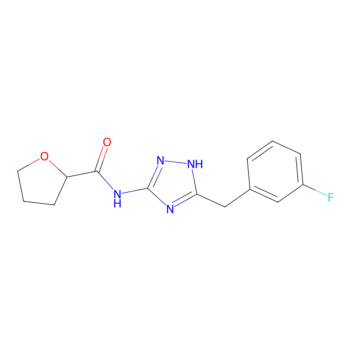 (S)-N-(5-(3-Fluorobenzyl)-4H-1,2,4-triazol-3-yl)tetrahydrofuran-2-carboxamide molecular structure, CAS 1645486-93-6
