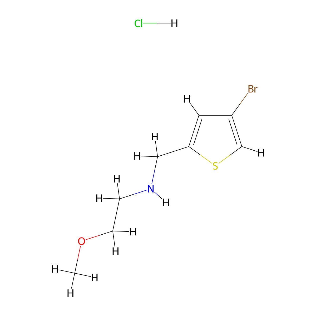 [(4-Bromothiophen-2-yl)methyl](2-methoxyethyl)amine hydrochloride molecular structure, CAS 1645503-21-4