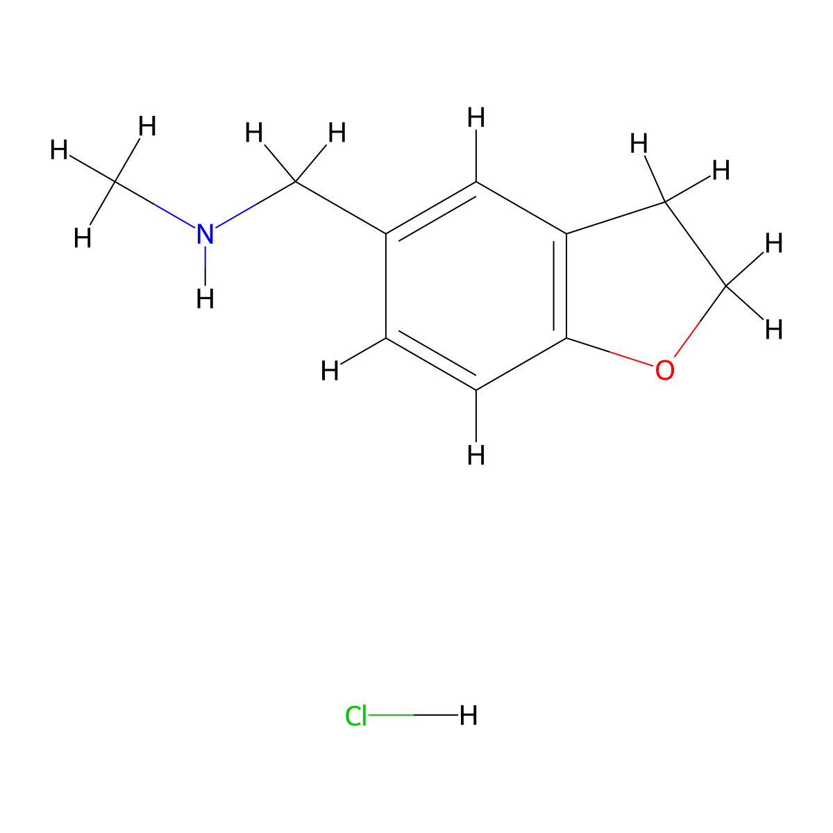 [(2,3-Dihydro-1-benzofuran-5-yl)methyl](methyl)amine hydrochloride molecular structure, CAS 1645513-87-6