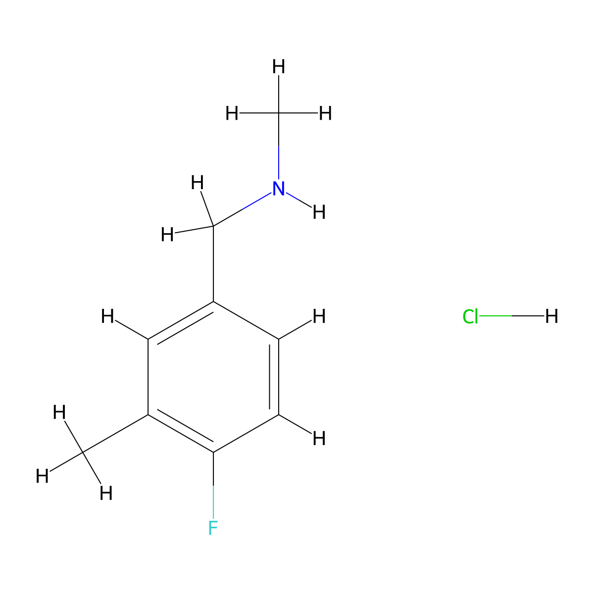 [(4-Fluoro-3-methylphenyl)methyl](methyl)amine hydrochloride molecular structure, CAS 1645523-09-6