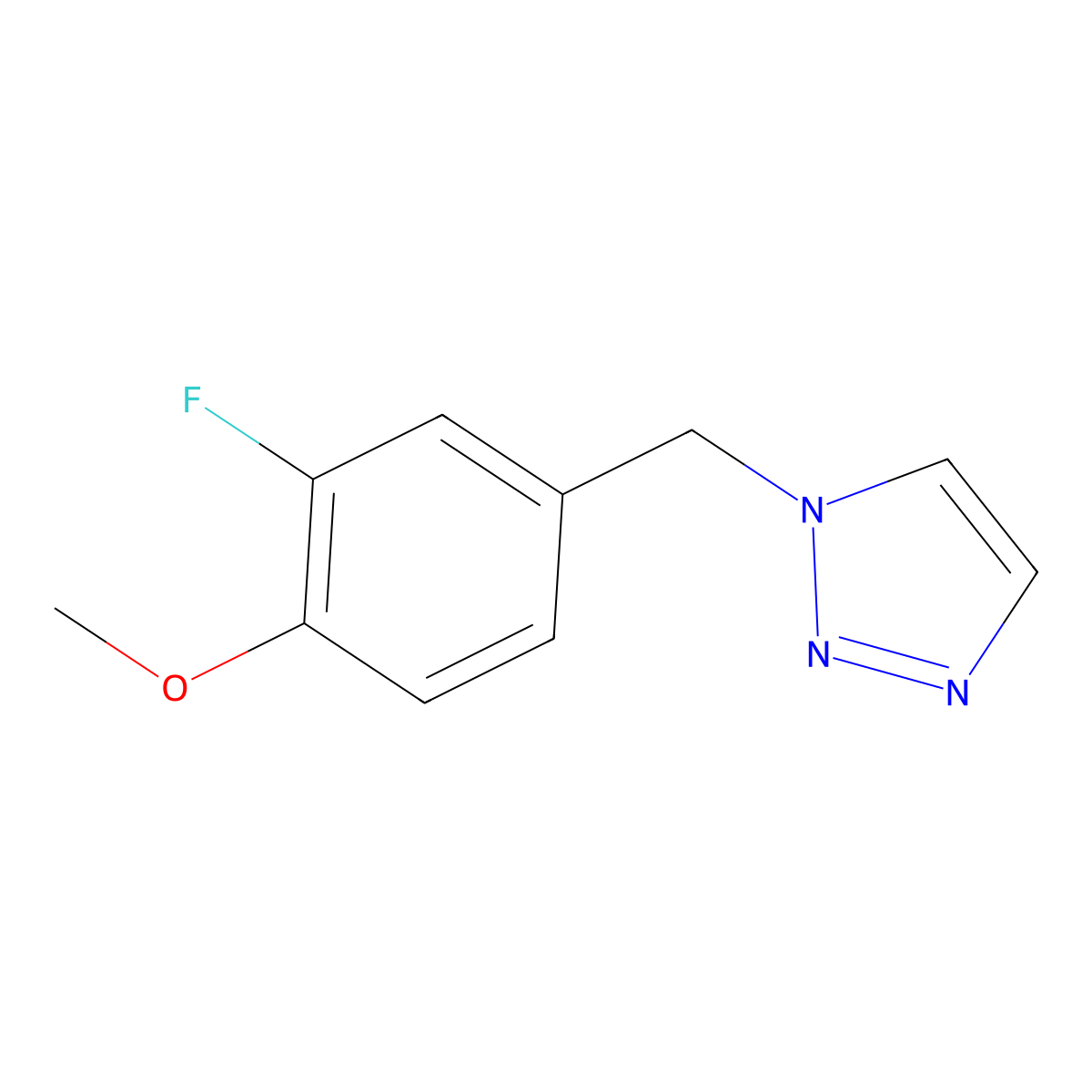 1-[(3-fluoro-4-methoxyphenyl)methyl]-1H-1,2,3-triazole molecular structure, CAS 1645553-19-0