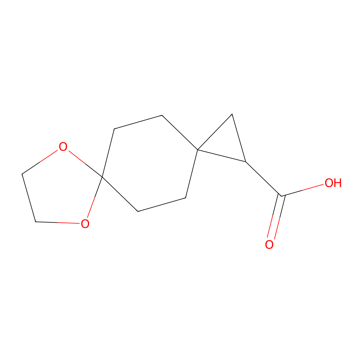 7,10-Dioxadispiro[2.2.4^{6}.2^{3}]dodecane-1-carboxylicacid molecular structure, CAS 1645564-67-5