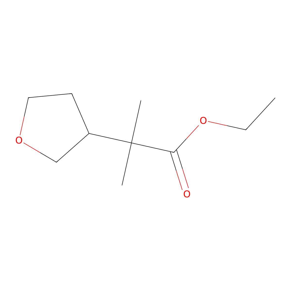 Ethyl 2-methyl-2-(tetrahydrofuran-3-yl)propionate molecular structure, CAS 1645565-21-4