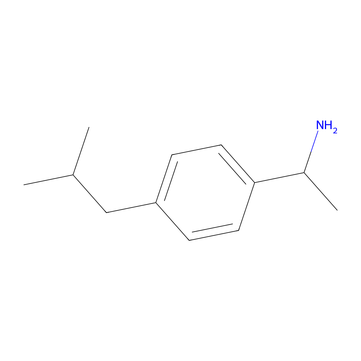 Benzenemethanamine, alpha-methyl-4-(2-methylpropyl)- molecular structure, CAS 164579-51-5