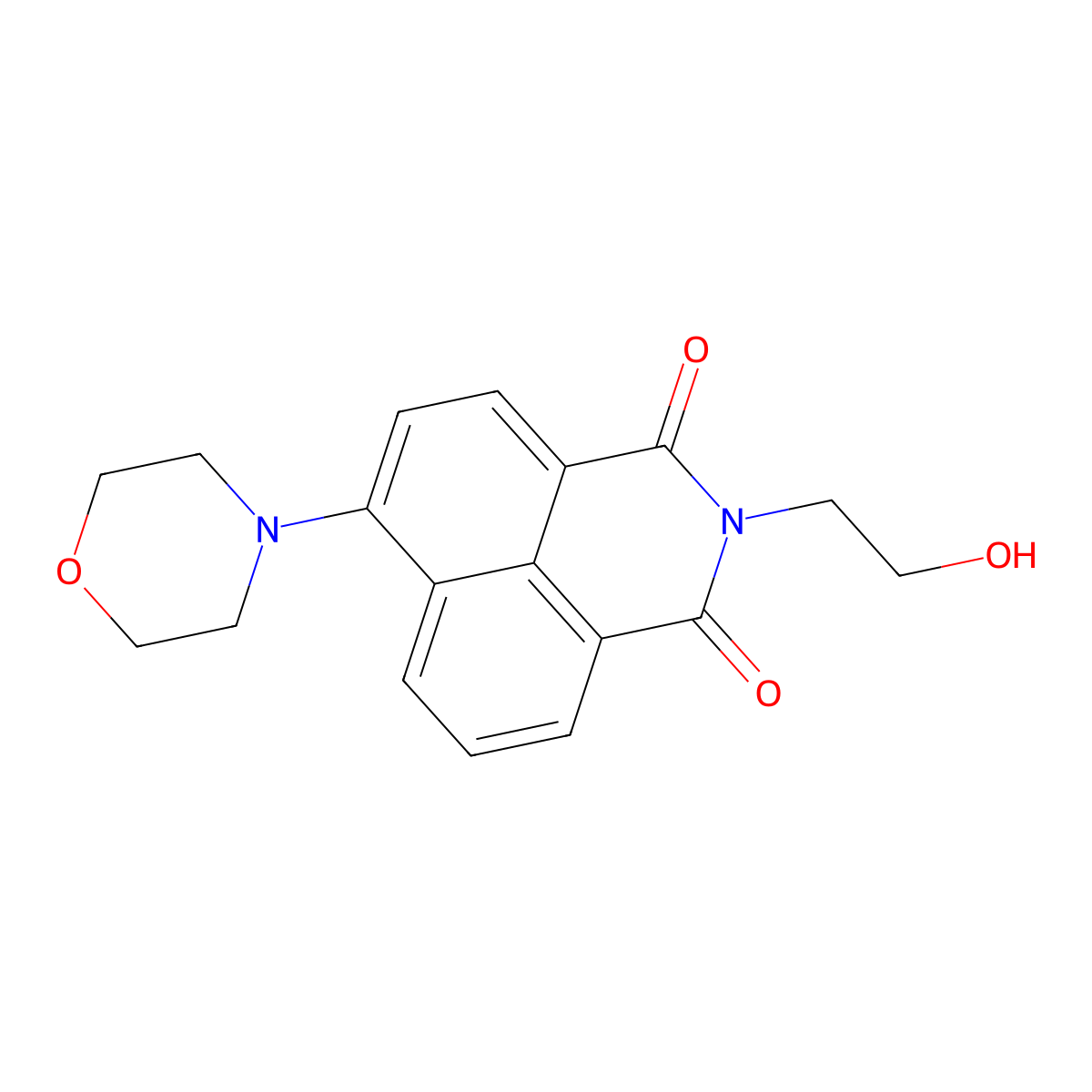 2-(2-hydroxyethyl)-6-(morpholin-4-yl)-1H-benzo[de]isoquinoline-1,3(2H)-dione molecular structure, CAS 164584-67-2