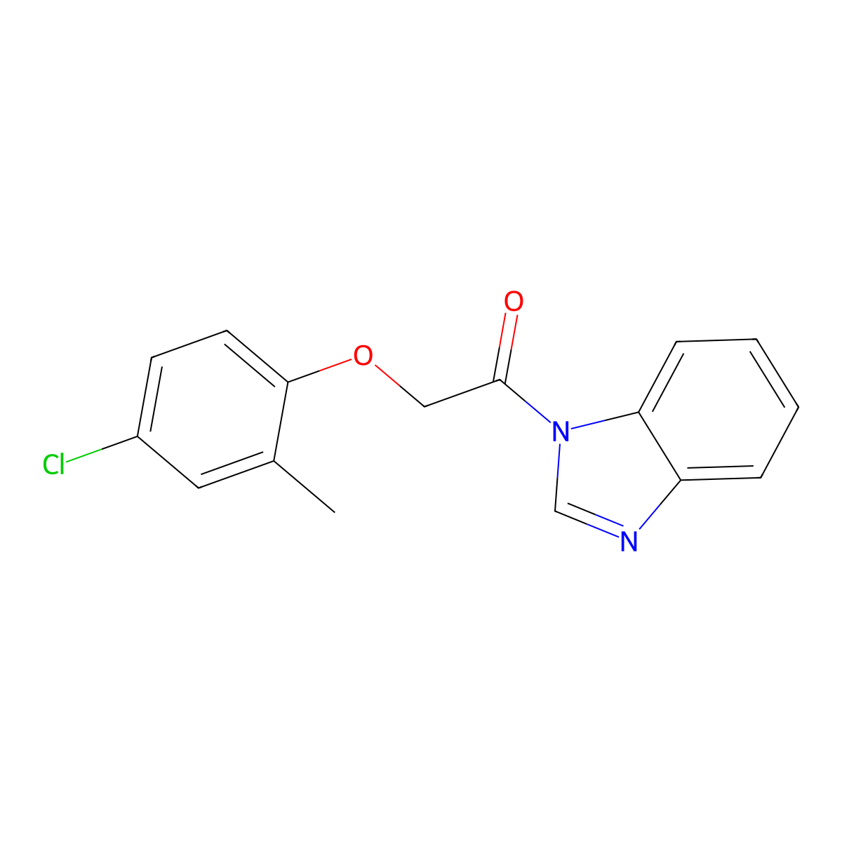 1-(Benzimidazol-1-yl)-2-(4-chloro-2-methylphenoxy)ethanone molecular structure, CAS 16459-04-4