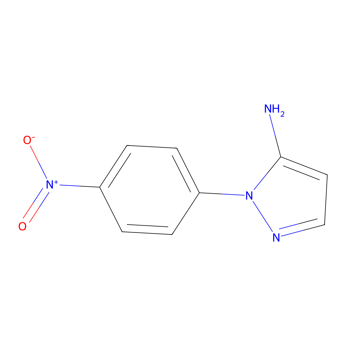 1-(4-nitrophenyl)-1H-pyrazol-5-amine molecular structure, CAS 16459-44-2