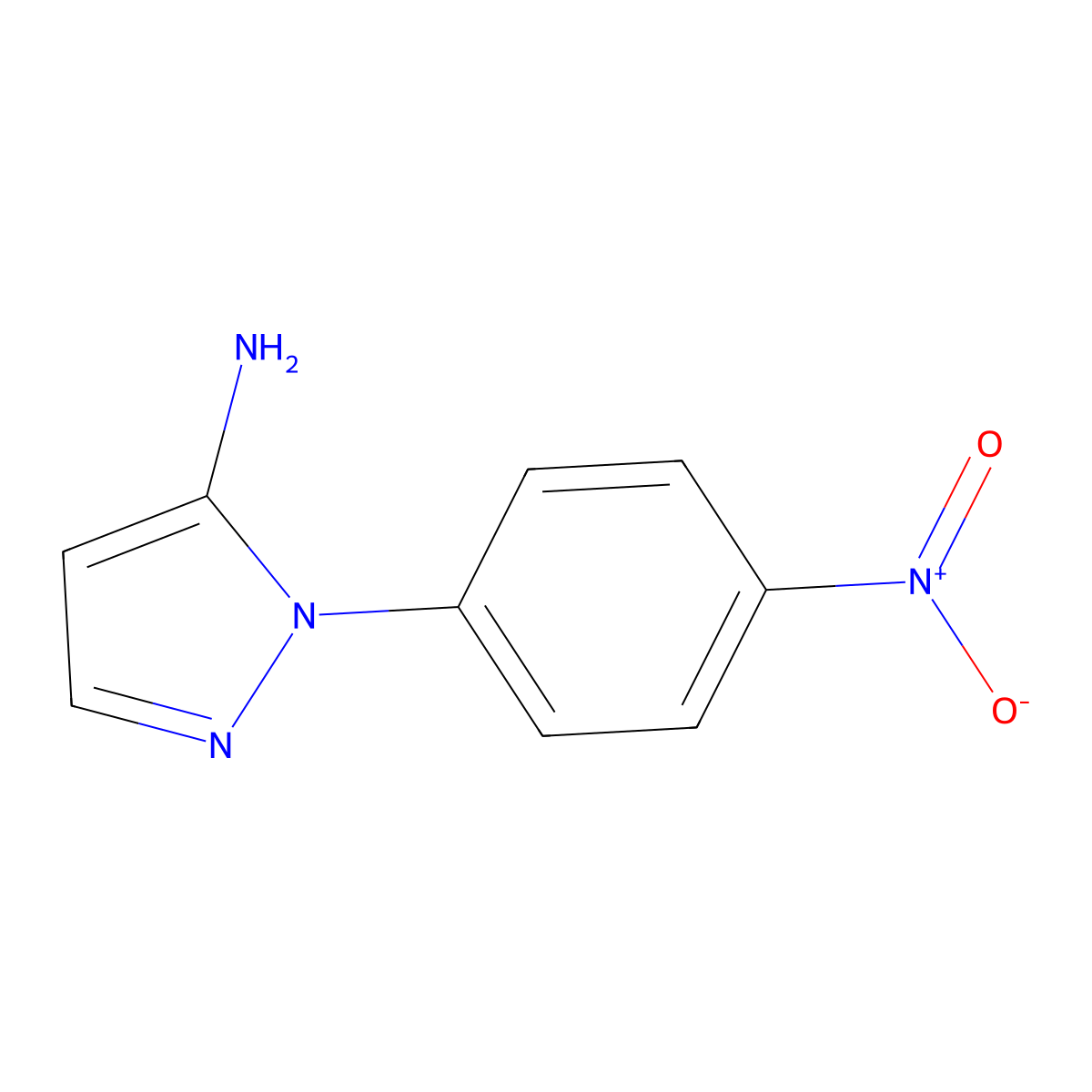 1-(4-nitrophenyl)-1H-pyrazol-5-amine molecular structure, CAS 16459-44-2