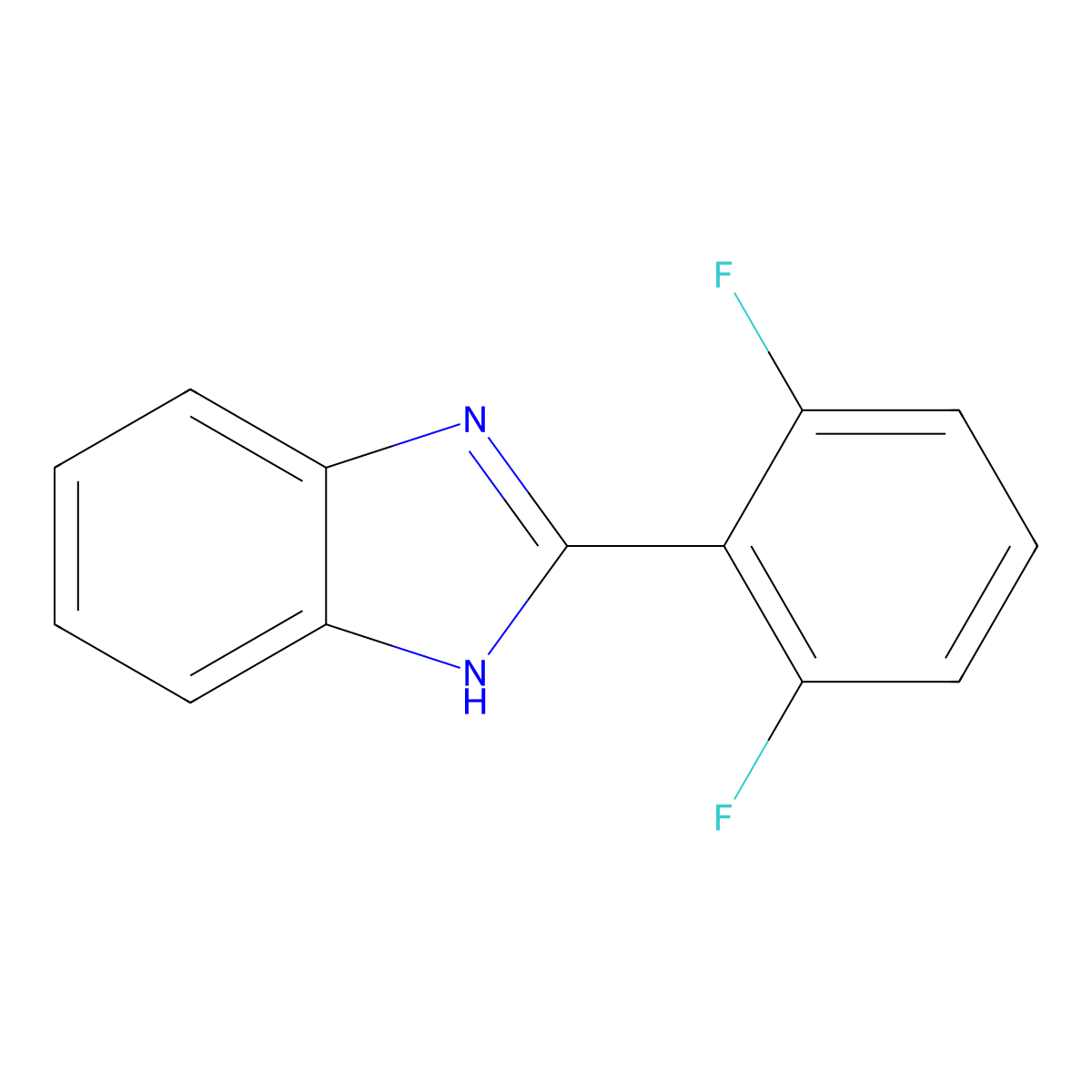 2-(2,6-difluorophenyl)-1H-benzimidazole molecular structure, CAS 164593-05-9