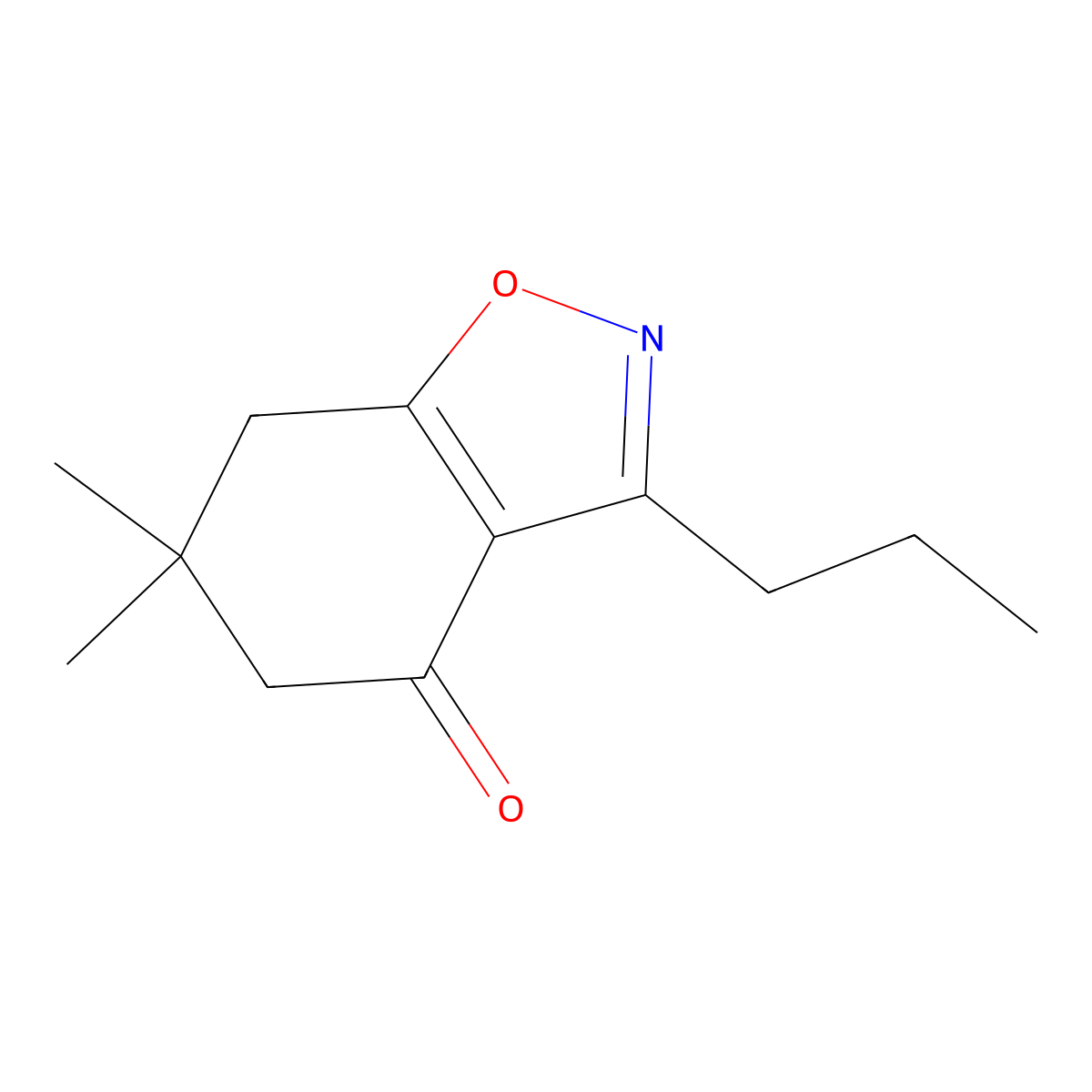 6,6-Dimethyl-3-propyl-5,7-dihydro-1,2-benzoxazol-4-one molecular structure, CAS 164593-54-8